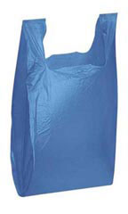 Medium Blue Plastic T-Shirt Bags - Case of 1,000