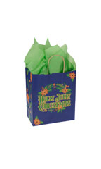 Medium (Cub) - Holly Jolly Christmas Paper Shopping Bags - Case of 100