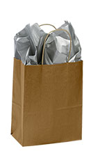 Medium (Cub) - Metallic Gold Paper Shopping Bags - Case of 100