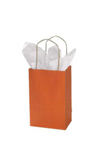 Small (Rose) - Burnt Orange Paper Shopping Bags - Case of 100