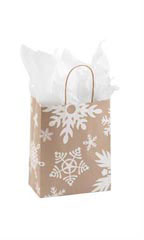 Medium (Cub) - Giant Snowflake Paper Shopping Bags - Case of 100