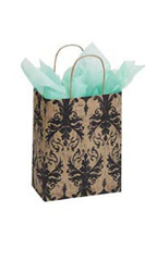 Medium (Cub) - Distressed Damask Paper Shopping Bags - Case of 100