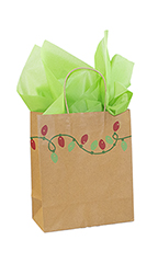 Medium (Cub) - Holiday Lights Paper Shopping Bags - Case of 100