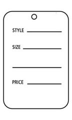 Large Unstrung White Non-Perforated Price Tags