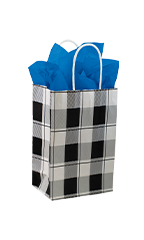 Small Buffalo Check Paper Shopping Bags - Case of 100