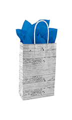 Small Wood Pattern Paper Shopping Bags - Case of 100