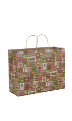 Large (Vogue) - Modern Holiday Paper Shopping Bags - Case of 100